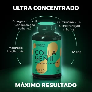 Collagen + Joint Health, Colágeno Tipo II, MSM, Metilsulfonilmetano, Curcumina, Magnésio Bisglicinato, Saúde das articulações, Suporte articular, Colágeno em máxima concentração, Curcumina em máxima concentração, Suplemento para articulações, Saúde óssea, Suplemento para mobilidade, Saúde das cartilagens, Suplemento anti-inflamatório, Suplemento de colágeno, Alívio para articulações, Suplemento para dor nas articulações.