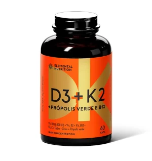 Vitamina D3 + K2 + vitamina B12 + vitamina C + Zinco + Própolis Verde - Elemental Nutrition, suplemento, vitamina, creatina, coenzima, colageno, omega, magnesio, q10, k2,