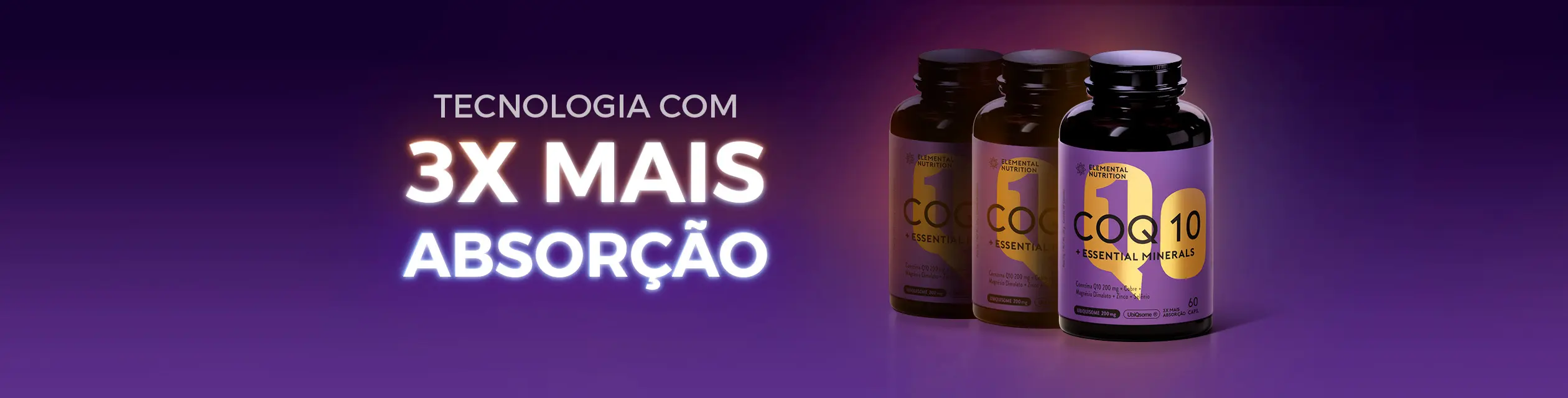 Coenzima Q10 de Alta concentração + Essential Minerals - Elemental Nutrition, suplemento, vitamina, creatina, coenzima, colageno, omega, magnesio, q10, k2,